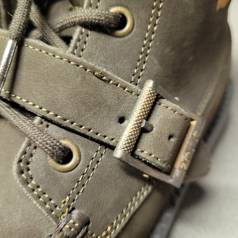 Polo Ralph Lauren Boots Boys Size 5 Suede Leather Ranger High Top Bear Buckle - Picture 15 of 16